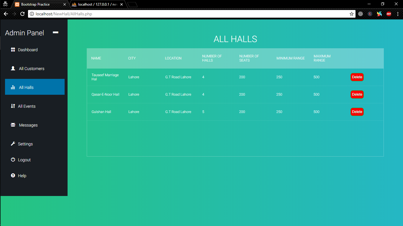 Marriage Hall Listings